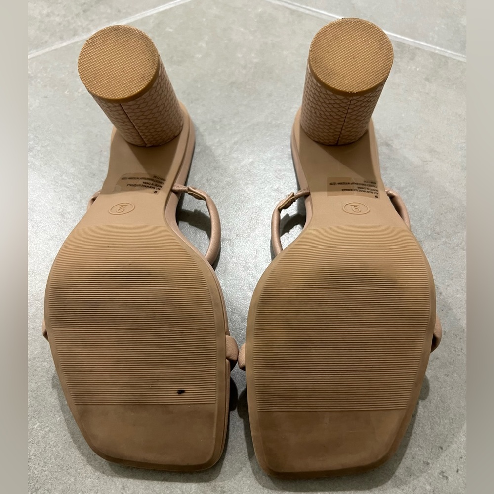 A new day - tan rounded block heel, with a square toe - Picture 8 of 13